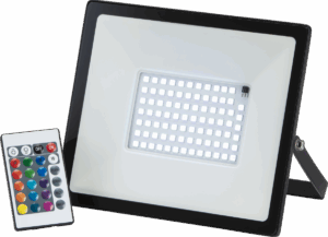 Knightsbridge 230V IP65 20W RGB LED Black die-cast aluminium floodlight