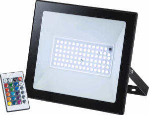 Knightsbridge 230V IP65 50W RGB LED Black die-cast aluminium floodlight