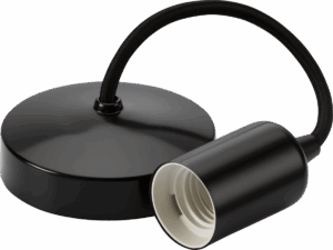 Knightsbridge 6" E27 Contemporary Pendant Set - Matt Black