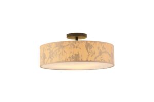 Searchlight Isla 3Lt Flush Recycled Paper Shade and Black Metal