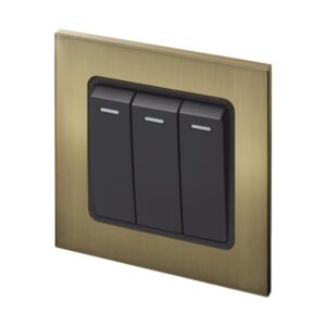 Retrotouch Aura Triple Rocker Light Switch? - Brushed Brass