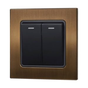Retrotouch Aura Double Retractive Switch? - Brushed Bronze