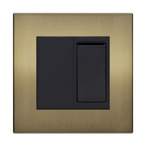 Retrotouch Aura 20A DP Switch Plate - Brushed Brass