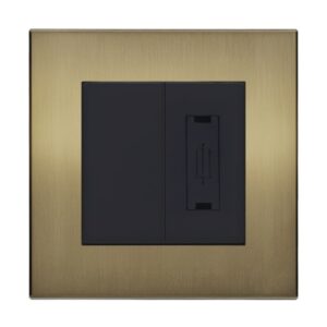Retrotouch Aura 13A Unswitched Fused Spur - Brushed Brass