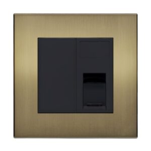 Retrotouch Aura RJ11 Socket - Brushed Brass