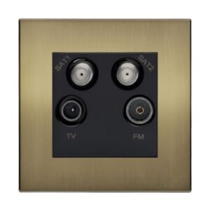 Retrotouch Aura Quadplexed Outlet - Brushed Brass