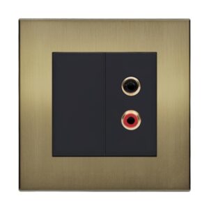 Retrotouch Aura Twin Phono RCA Socket - Brushed Brass