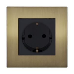 Retrotouch Aura Single Shuko Socket - Brushed Brass