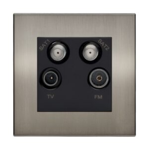 Retrotouch Aura Quadplexed Outlet - Brushed Nickel