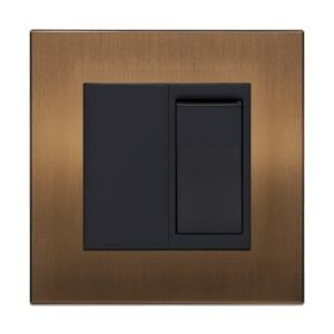 Retrotouch Aura 20A DP Switch Plate - Brushed Bronze