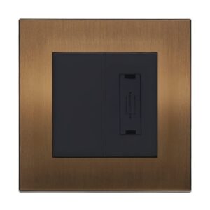 Retrotouch Aura 13A Unswitched Fused Spur - Brushed Bronze
