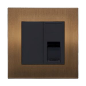 Retrotouch Aura RJ11 Socket - Brushed Bronze