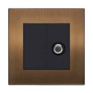 Retrotouch Aura SAT F-Connector Socket - Brushed Bronze