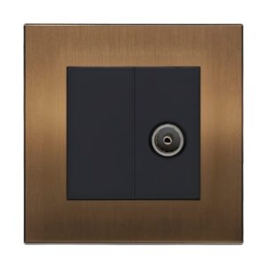 Retrotouch Aura TV Female Socket - Brushed Bronze