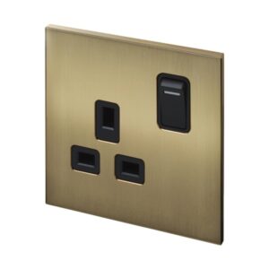 Retrotouch Aura Socket Single Socket - Brushed Brass