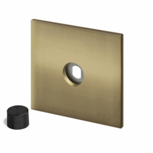 Retrotouch Aura Dimmer Plate 1G?with Black Knob - Brushed Brass