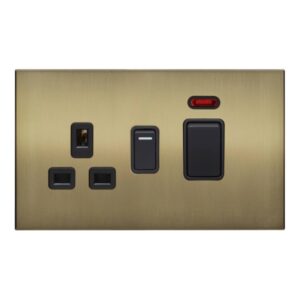 Retrotouch Aura Cooker Switch and Socket?- Brushed Brass