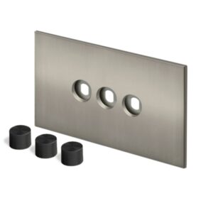 Retrotouch Aura Dimmer Plate 3G?with Black Knobs - Brushed Nickel