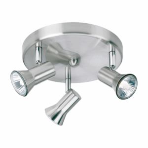 Firstlight Magnum 3 Light Flush Ceiling Fitting Brushed Steel