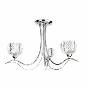 Firstlight Blanche 3 Light Flush Ceiling Fitting Chrome