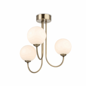 Firstlight Lyndon 3 Light Flush Ceiling Fitting Antique Brass