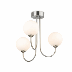 Firstlight Lyndon 3 Light Flush Ceiling Fitting Brushed Steel