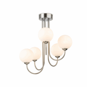 Firstlight Lyndon 5 Light Flush Ceiling Fitting Brushed Steel