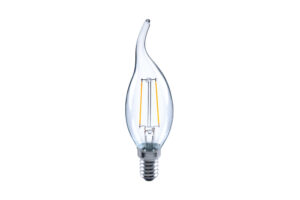 Integral Omni Filament Candle Bulb Flame Tip E14 250Lm 2W 2700K Non-Dimm 320 Beam Clear Full Glass
