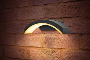 Integral Outdoor Decorative Wall Light Curve IP54 360Lm 7.5W 3000K Down Light Dark Grey