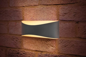 Integral Outdoor Decorative Wall Light Wave IP65 310Lm 7W 3000K Up/Down Light Dark Grey