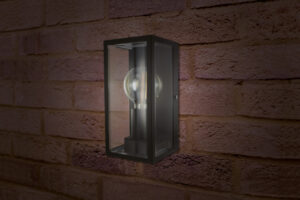 Integral Outdoor Decorative Wall Light Contemporary Lantern IP44 For 1Xe27 Black (Bulb Not Included)