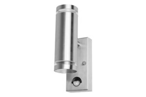 Integral Outdoor Stainless Steel Up And Down Wall Light Pir IP54 2Xgu10 Steel