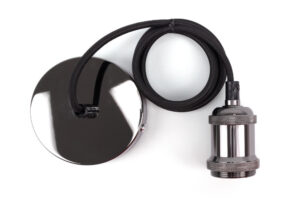 Integral Indoor Pendant Lamp Holder E27 IP20  1.2M Cable Gun Metal