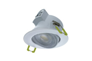 Integral Compact Eco Led Downlight IP44 30 Deg Tiltable 5.5W 550Lm Switchable Cct Dimmable 68Mm Cut Out