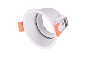 Integral Downlight For Led Gu10 72Mm Cutout IP20 White Round 30 Deg Two Sides Tiltable