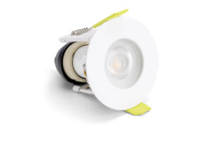 Integral Evofire Mini Micro Bezel Fire Rated Downlight 43Mm Cutout 55Mm Diameter IP65 White Round +Gu10 Holder
