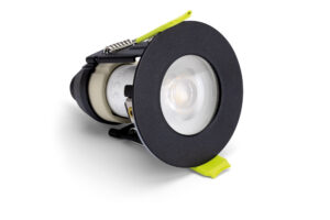 Integral Evofire Mini Micro Bezel Fire Rated Downlight 43Mm Cutout 55Mm Diameter IP65 Black Round +Gu10 Holder