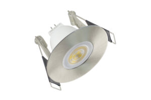 Integral Evofire Mini Fire Rated Downlight 45Mm Cutout IP65 Satin Nickel Round *No Lamp Holder*