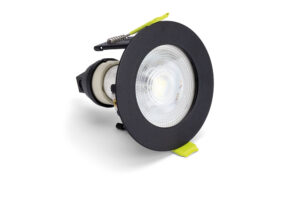 Integral Evofire Micro Bezel Fire Rated Downlight 60Mm Cutout 72Mm Diameter IP65 Black Round +Gu10 Holder