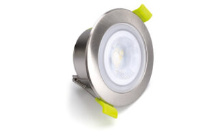 Integral Ecoguard Fire Rated Downlight 65Mm Cutout IP65 600Lm 5W 3000/4000/5000K 38 Beam Dimmable 120Lm/W Satin Nickel