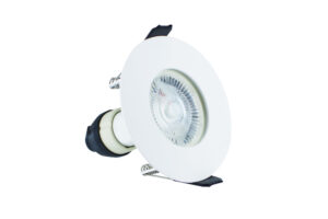 Integral Evofire Fire Rated Downlight 70mm Cutout IP65 White Round +Gu10 Holder Single/4 Pack