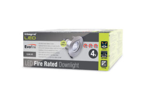 Integral Evofire Fire Rated Downlight 70Mm Cutout IP65 Satin Nickel Round +Gu10 Holder - 4 Pack