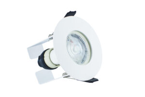 Integral Evofire Fire Rated Downlight 70Mm Cutout IP65 White Round +Gu10 Holder & Insulation Guard