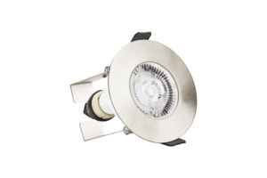 Integral Evofire Fire Rated Downlight 70Mm Cutout IP65 Satin Nickel Round +Gu10 Holder & Insulation Guard