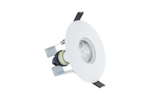 Integral Evofire Fire Rated Downlight 70-100Mm Cutout IP65 White Round +Gu10 Holder & Insulation Guard