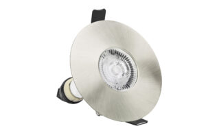 Integral Evofire Fire Rated Downlight 70-100Mm Cutout IP65 Satin Nickel Round +Gu10 Holder