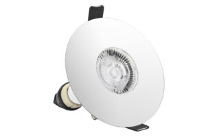 Integral Evofire Fire Rated Downlight 70-100Mm Cutout IP65 Polished Chrome Round +Gu10 Holder