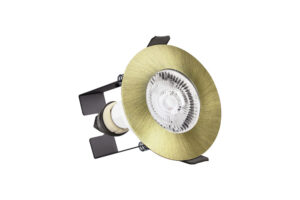 Integral Evofire Fire Rated Downlight 70Mm Cutout IP65 Antique Brass Round +Gu10 Holder & Insulation Guard