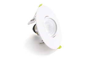 Integral Evofire Fire Rated Tiltable Downlight 70-100Mm Cutout 110Mm Diameter IP20 White Round +Gu10 Holder