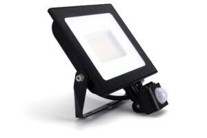 Integral Compact Slim Floodlight Pir 50W 5000Lm 3000K 120 Beam 100Lm/W IP65 Ik08 Led Black